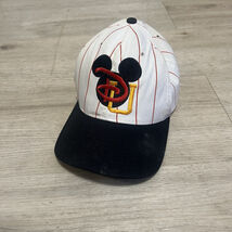 Disney University Hat White Red Pinstripes Snapback Adjustable Vtg 90s M... - $13.01