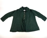Cecile Jeffrey Cardigan Womens  Green Sweater 100% Wool Half Button Up - $39.59