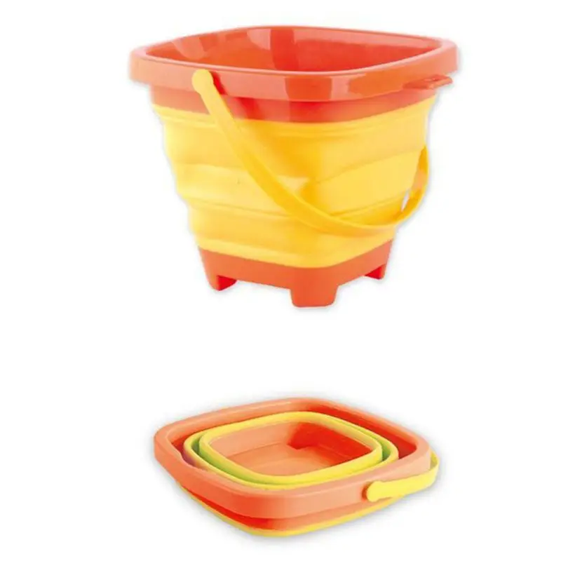 Portable Children Beach Bucket Sand Toy Foldable Collapsible Water Fun Plastic - £9.59 GBP