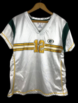 Green Bay Packers Jersey Shirt XL Womens Aaron Rodgers #12 V Neck White ... - $283.02 MXN