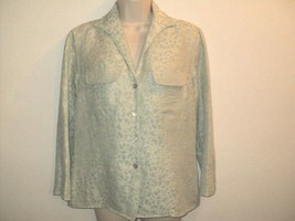 Sigrid Olsen Jacket Size 6 Small Light Green Linen Silk Blend Floral Unlined - £9.58 GBP
