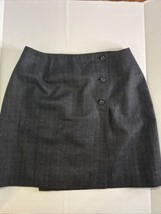 INC Petite Wrap Pencil Skirt Size 6P Lined Career Gray Wool - $23.38