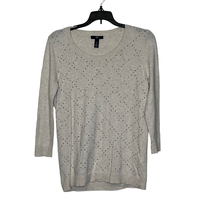 Gap Sweater Size Small Oatmeal Heather With Beaded Diamond Pattern Womens - $19.79