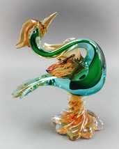 Seguso Murano Italian Vintage Sommerso Art Glass Heron Egret Bird Sculpture - $546.99