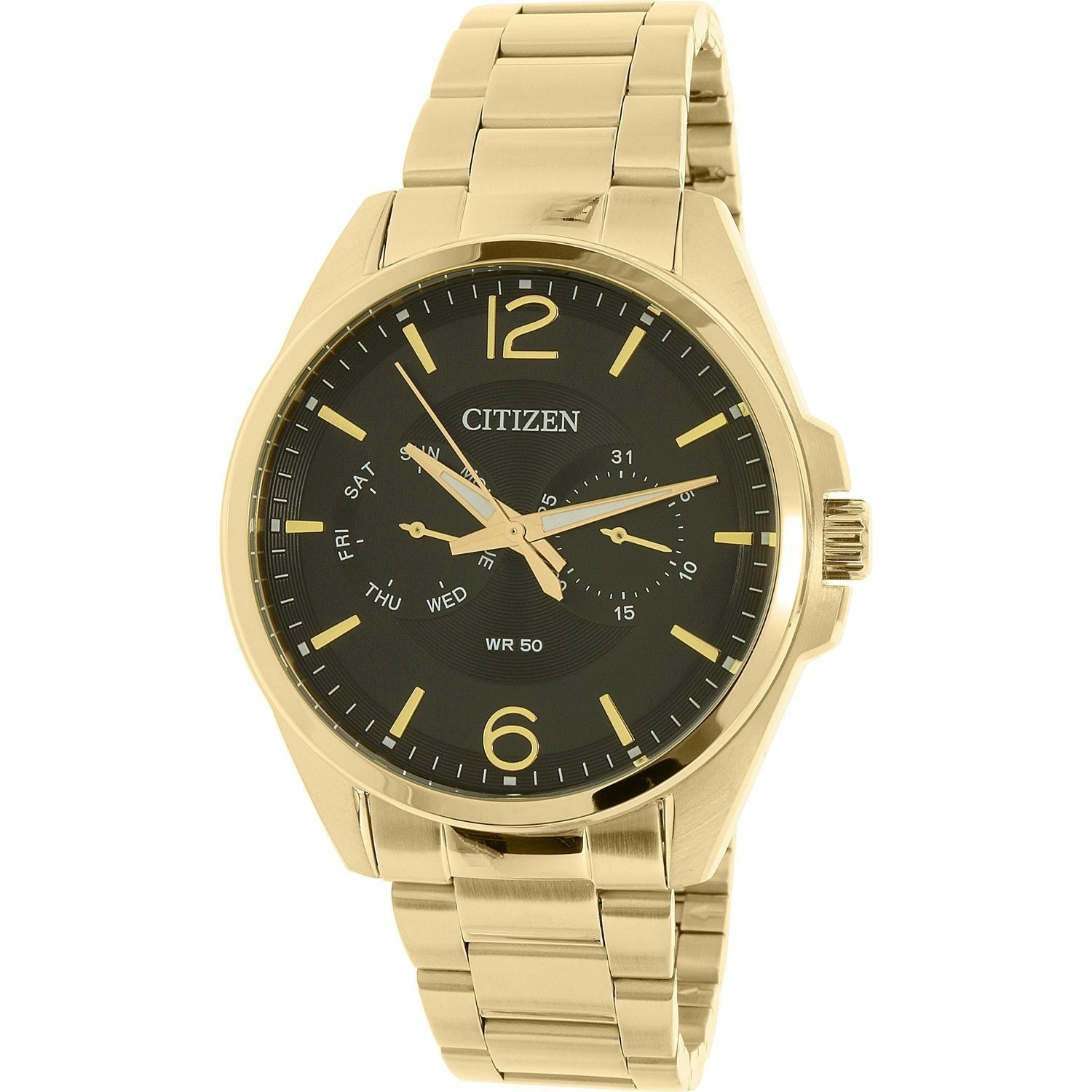 NEW* Citizen AG8322-50E Men's Chronograph Stainless Steel Gold-Tone Quartz Watch