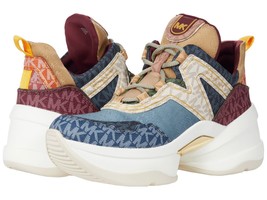 Womens Michael Kors Olympia Signature Logo Trainer Multi 7.5 M Color Blo... - $2,377.27 MXN