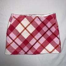 GAP Argyle Plaid pink skirt Girl’s 7 schoolgirl Preppy Academia Wool Spring - £10.92 GBP