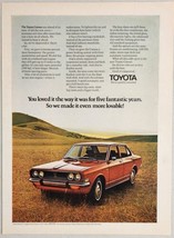 1970 Print Ad The 1971 Toyota Corona 4-Door Car 3-Speed Automatic Transmission - £13.38 GBP