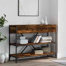 Industrial Wooden Narrow Hallway Console Storage Table With 2 Drawers &amp; Shelves - £124.85 GBP+