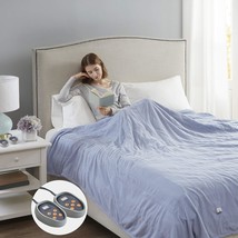 Luxury Beautyrest Electric Blanket, Twin, Blue, Fast Heating, Auto Shut Off, 20 - £71.88 GBP