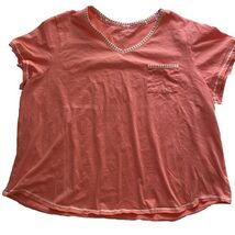 Carole Hochman Coral Short Sleeve V Neck Pajama Top Size 3X - €16,27 EUR