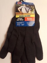 My Helper Deluxe Knit Wrist Brown Jersey Work Cloves, NWT New with Tags - $167.24 MXN