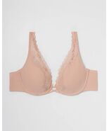 Soma Essentials Plunge Unlined Bra w/ Lace Trim Hush Beige Nude 40DD NWT - $513.45 MXN