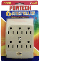 6 Electric Outlet WALL TAP Grounded receptacle Dove Grey gray PowTech PT... - $23.50