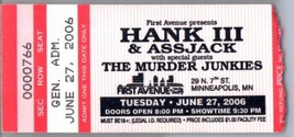 Hank Williams III Assjack Concert Ticket Stub June 27 2006 Minneapolis M... - $14.84