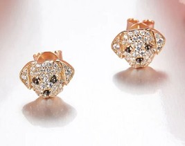 2.00Ct Round Cut Simulated  Diamond  Dog Stud Earring 14K Rose Gold Plated Women - £65.93 GBP