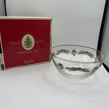 Spode Christmas Tree GARLAND Glass Salad Bowl 9” New Box RARE Vintage - £23.25 GBP