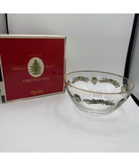 Spode Christmas Tree GARLAND Glass Salad Bowl 9” New Box RARE Vintage - £22.21 GBP