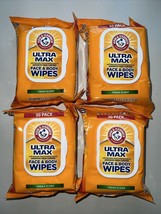 Set of 4 Arm &amp; Hammer Ultra Max Face &amp; Body Wipes 30ct Fresh Scent Trave... - $11.25