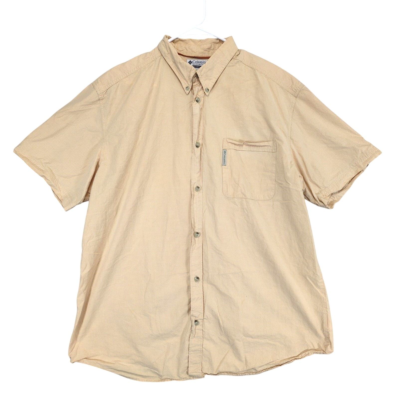 Columbia Men&#39;s XL Orange Grid Short Sleeve Button Down Shirt, Gorpcore O... - $20.00