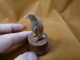 (TB-PENG-3) little tan Penguin shed ANTLER figurine Bali detailed ice bird - £37.23 GBP