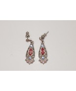 Silver Tone Multicolor Gemstone Dangle Earrings - $41.01 CAD