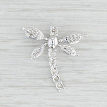 14k White Gold Over 0.15 Ct Simulated Diamond Dragonfly Pendant christmas Gift - $91.47
