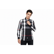 Men's Sports Shirt Clavi By Moderno Checker Plaid Long Sleeves CJLS-104 Black image 4