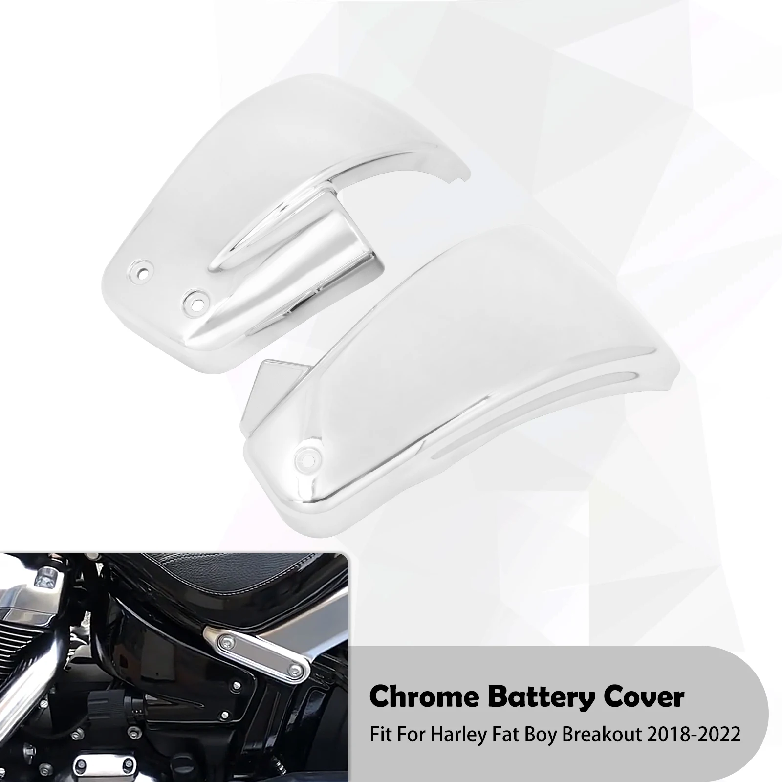 Motorcycle Chrome Battery Side Fairing Cover Left Right  Harley Softail Breakout - £203.07 GBP