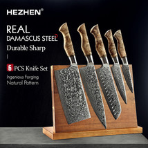 HEZHEN 6PC Professional Damascus Super Steel Chef Paring Kitchen Knife Set - £271.88 GBP