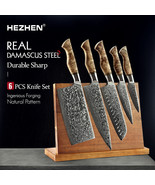HEZHEN 6PC Professional Damascus Super Steel Chef Paring Kitchen Knife Set - $6,499.44 MXN