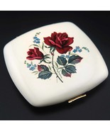Vintage 1950s Melissa Made in England brass Compact for Powder with Floral - $40.00