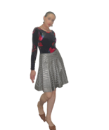 Designer Leather Chevron Skater Flare Skirt, Tulip Skirt , Make offer we... - $471.11