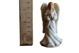 Vintage Lenox Angel Figurine Praying Hands Christmas Gold Trim Blonde 3.5&quot; - £8.65 GBP