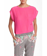 NWT LAMB New Punk Pink Short Sleeve Silk Top Blouse XS Womens Designer B... - £156.68 GBP