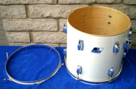 LUDWIG ROCKERS Vtg USA Maple 4-Ply 13&quot; x 12&quot; White MOUNTED TOM For Your ... - £167.85 GBP