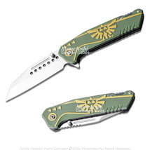 7.75” Spring Assisted Folding Pocket Knife Zelda Link Legend Kingdom Tears Green - £10.24 GBP