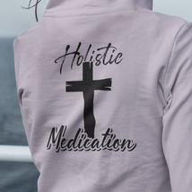 Heavy Blend™ Hooded Sweatshirt &quot;Holistic Medication&quot; Printed on Back Black Font - £32.64 GBP