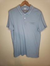 Calvin Klein Polo Shirt Adult Large Blue Short Sleeve Collared Golf FAKE... - £9.73 GBP