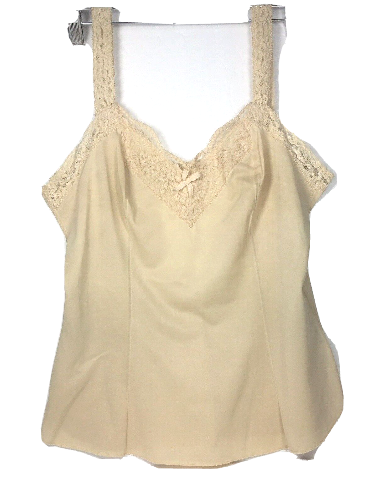 Primary image for Vintage Olga Camisole Nylon Lace Straps Trim Top Size M Style 925 Made in USA