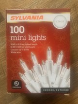 Sylvania 100 Mini lights Clear,  White wire Indoor/Outdoor Christmas Lights - £34.84 GBP