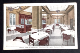 Interior View of Gentlemens Cafe Hotel Metropole Cincinnati OH Postcard c1920s - £23.59 GBP