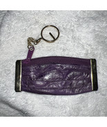 Lee Sands  Purple Eel Skin Vtg Key Chain Zipper Pouch - £7.72 GBP