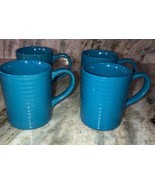 Royal Norfolk Lt Blue Stoneware Coffee Mugs Dinnerware Cups-Set Of 4-RAR... - £47.23 GBP