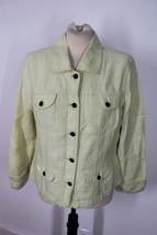 J Jill MP Yellow 100% Linen Button-Front Jean-Style Jacket - £23.90 GBP