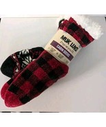 MUK LUKS Unisex Cabin Socks 2 Pk L/XL 8-10 Red Black Buffalo Plaid Non S... - $23.94 CAD
