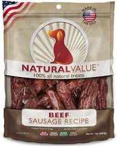Loving Pets Natural Value Beef Sausages: All-Natural, Soft and Chewy Dog Treats - £22.51 GBP+