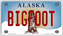 Bigfoot Alaska State Novelty Mini Metal License Plate Tag - £11.72 GBP