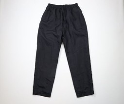 Vintage 90s Streetwear Mens Size Large Blank Wide Leg Silk Pants Black - £54.08 GBP