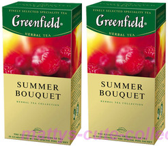 Greenfield Herbal Tea Summer Bouquet SET of 2 BOXES X 25 = 50 Total US S... - £12.45 GBP